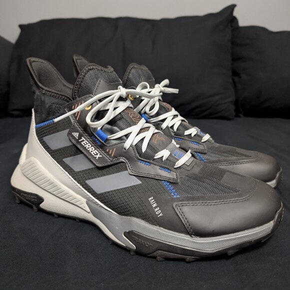 Adidas Terrex Hyperblue Mid Rain.Rdy - Size 11 - Black Grey Royal Blue - Picture 1 of 4